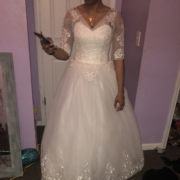 lace cinderella wedding dress